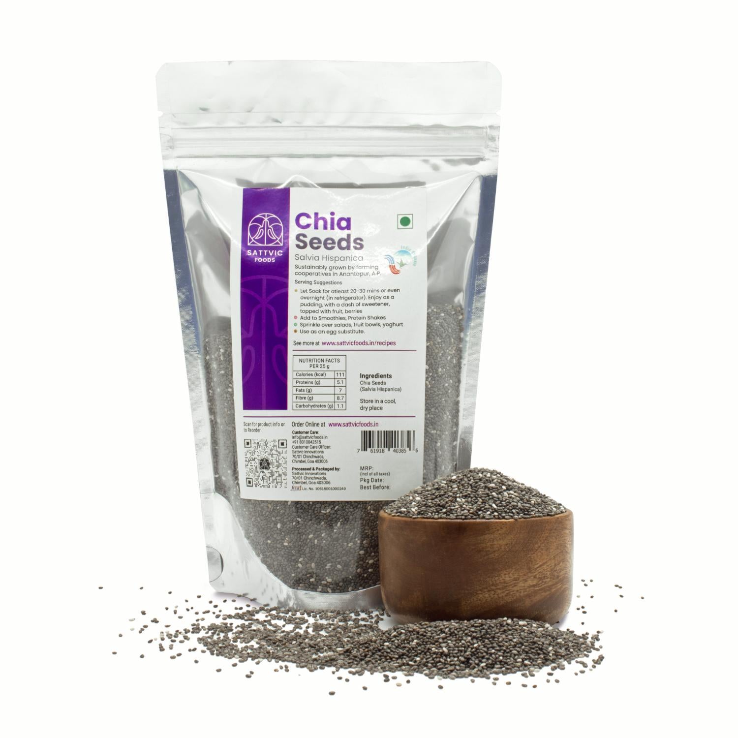 Chia Seeds Salvia hispanica Organic Sattvic Foods