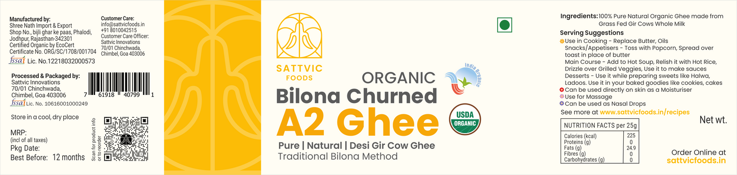 A2 Organic Gir Cow Ghee | Pure & Nutritious Bilona Ghee