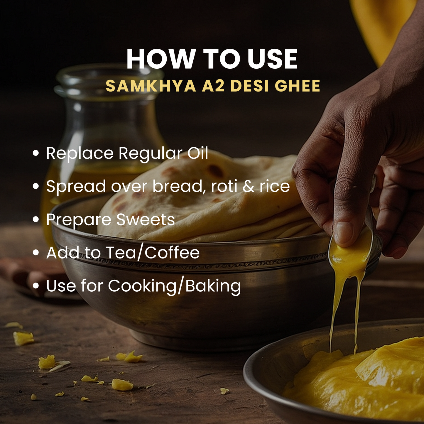 Samkhya A2 Desi Ghee | Bilona Ghee from Cultured Cream