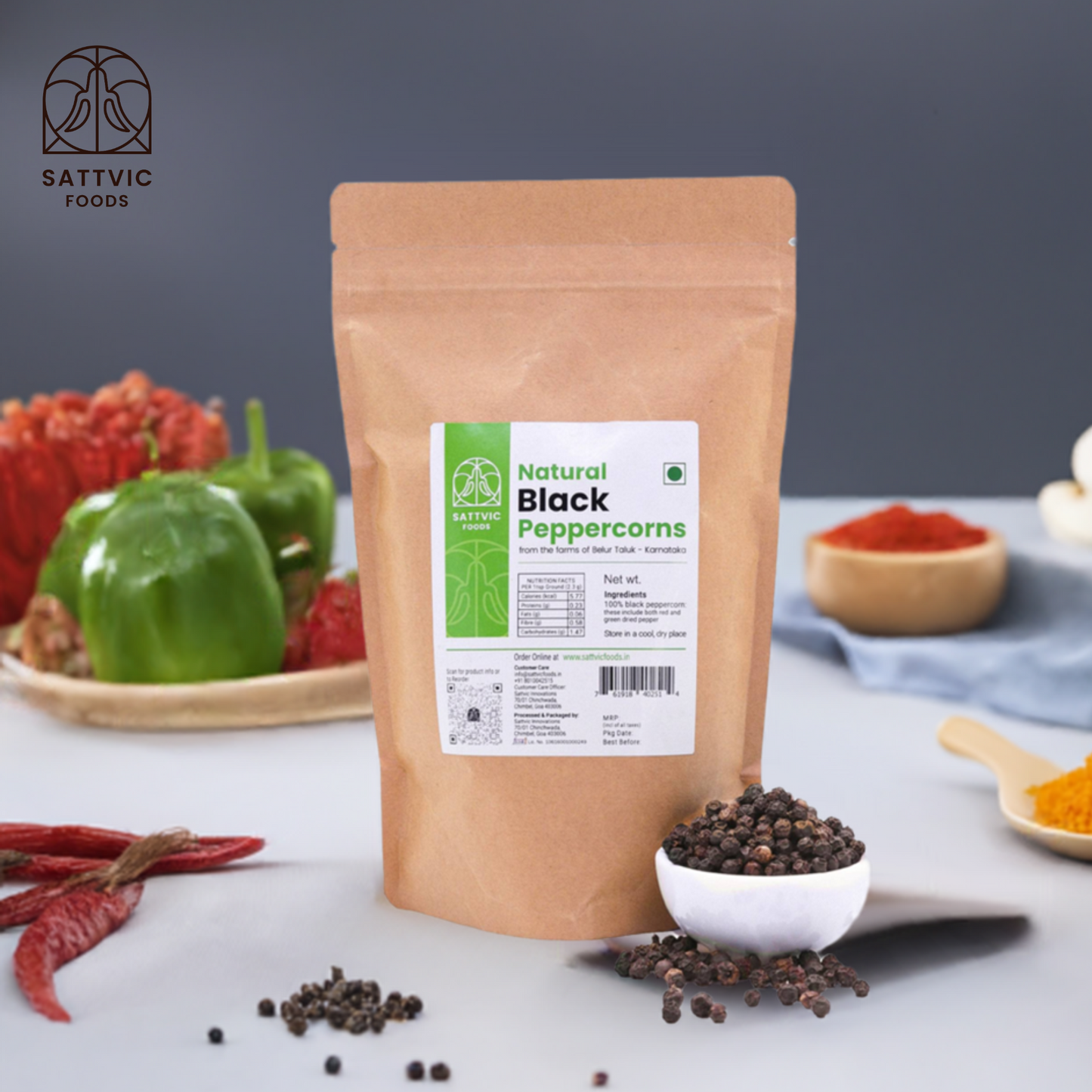 Sun-Dried Black Peppercorns | Natural & Chemical-Free