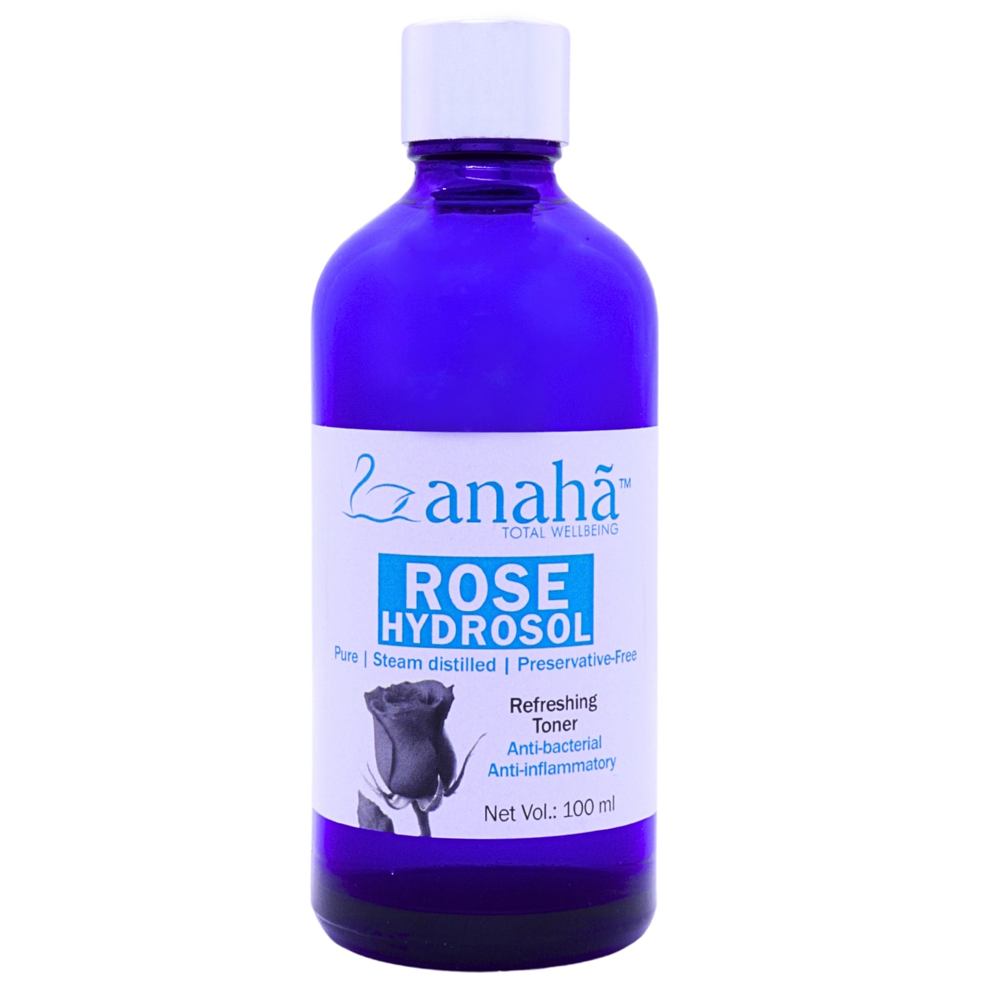 Anaha Rose Hydrosol |  Steam distilled, Pure, Natural, Preservative-Free Floral Rose Water Anaha