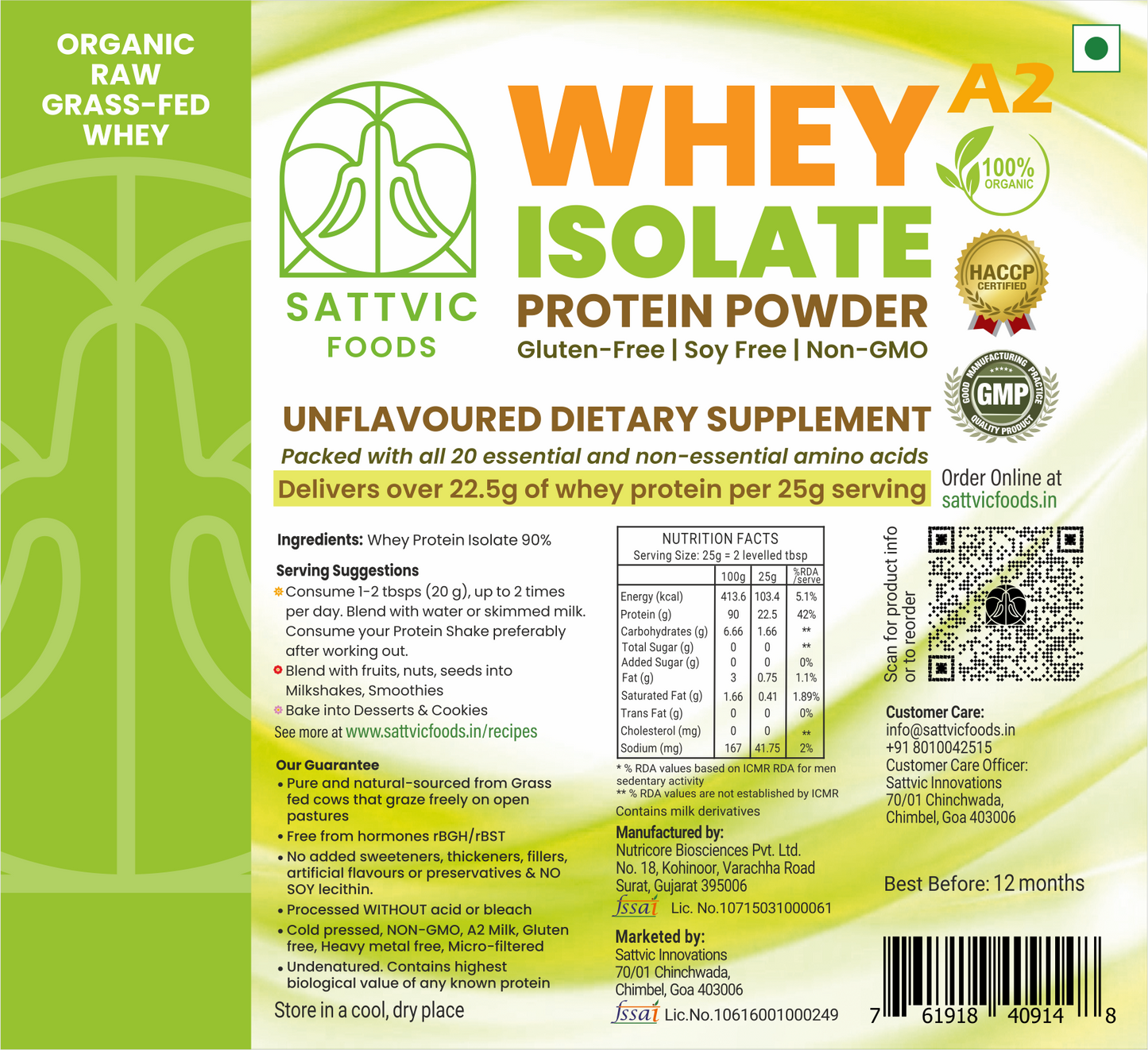 Organic A2 Whey Isolate 90%